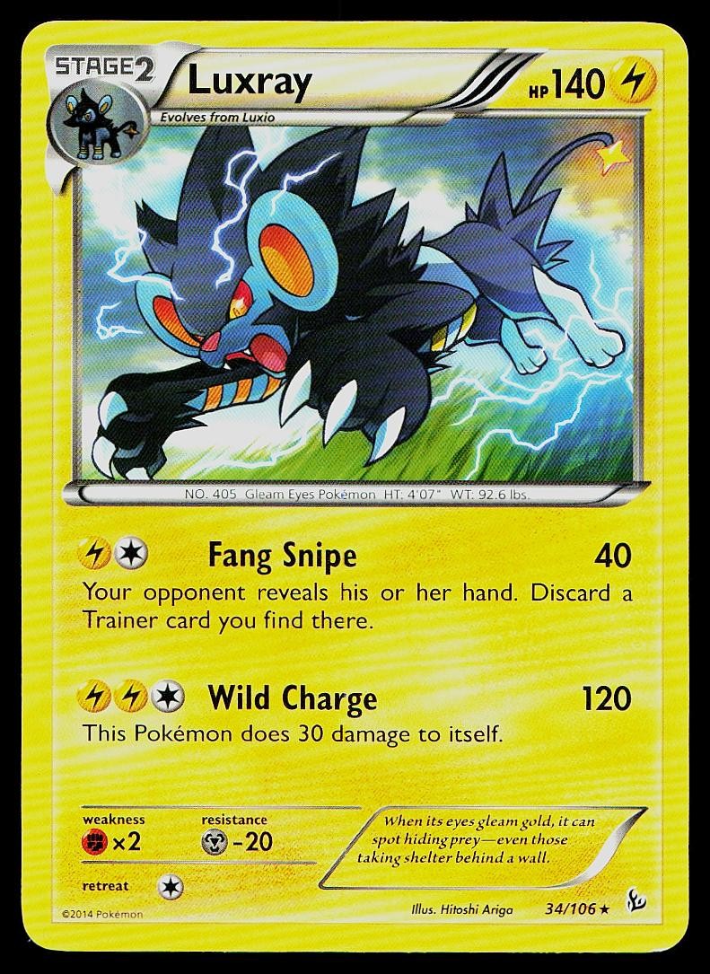 Pokemon Card Flashfire Luxray 34/106 Rare