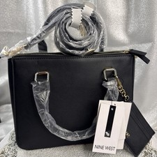Nine West Black Kameron Satchel Purse Crossbody Bag NWT