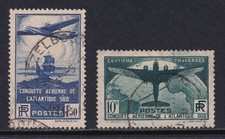 FRANCE 1936 100th Flight to S. America set of 2 SG 553-554 Used (CV £186)