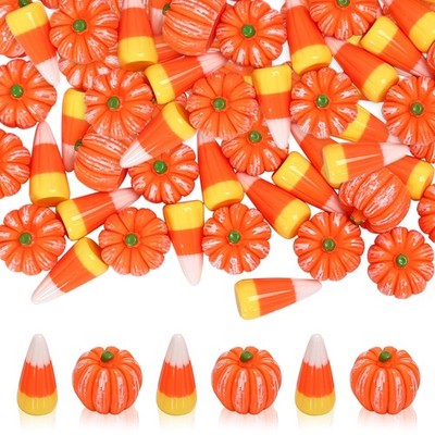JXITON 60pcs Mini Resin Pumpkin Candy Corn Fall Mini Pumpkin Halloween Resin ...