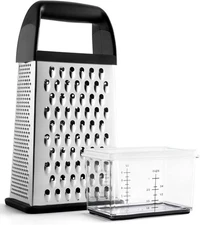 Urbanstrive Cheese Grater With Container Box Stainless Steel Black 