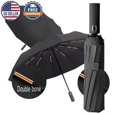 12 Bone Automatic Umbrella Heavy Duty Windproof Durable UV Blocking Fold large