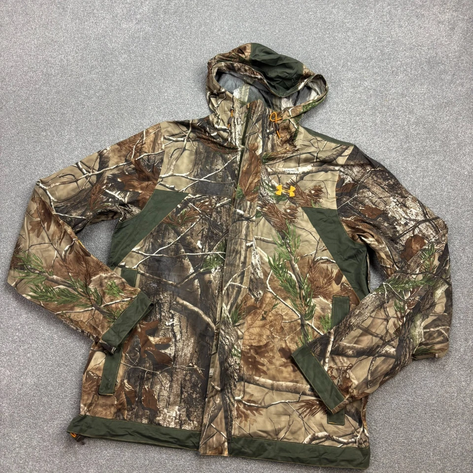 Chaqueta Under Armour Adulto Mediana Marrón Ropa de Trabajo RealTree Camuflaje Caza Capucha Hombres* Foto 2 de 4