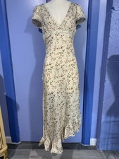 Kimchi Blue Cora Lace-Trim Asymmetrical Midi Dress, Size Medium, Worn Once