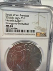 2021 S Silver American Heraldic Eagle T-1 Emergency Production MS 69 NGC 040221