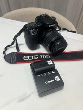 Canon EOS 70D Digital SLR 20.2MP 3x Zoom Black Camera with 18-55mm Lens