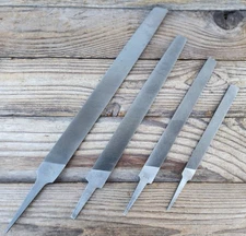 Vintage Lot of 4 Half Round Bastard Files - Nicholson & Simonds Nucut 6" to 12"