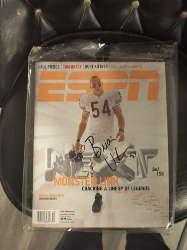 Brian Urlacher signed and inscribed 20/54 ESPN Magazine Rare Rookie Signature