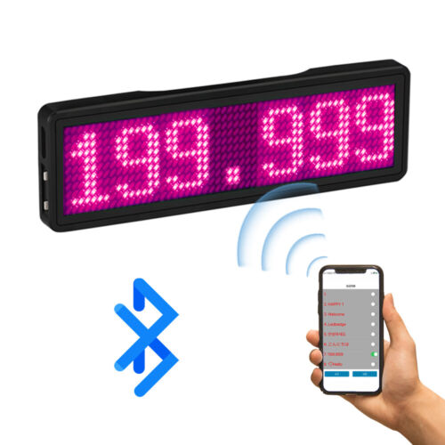 DIY LED Sign Bluetooth Digital Programmable Scrolling Name Message Tag Badge US - Picture 22 of 34