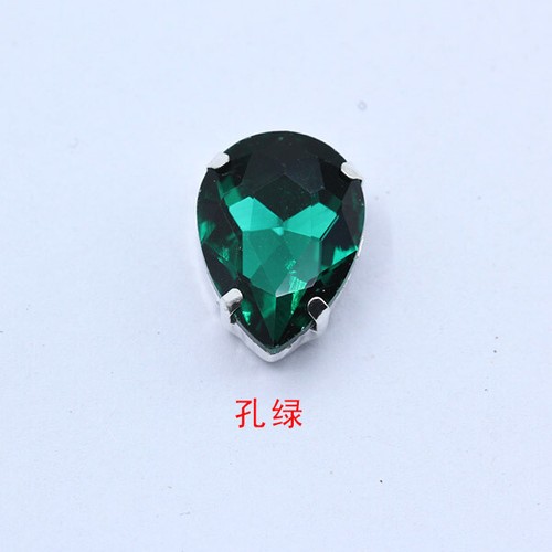 Sew on Water Drop Silver Setting Glass Crystal Rhinestone Jewelry Accessories - Picture 27 of 31