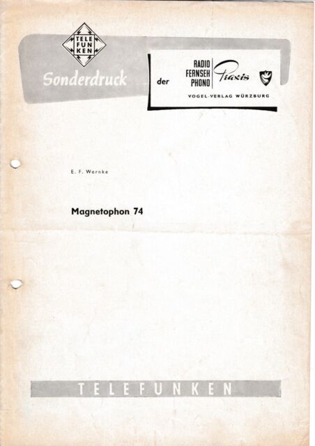 Description for Telefunken Magnetophone 74