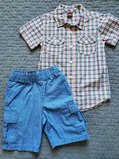 Boys 4T Shorts  Plaid Shirt Outfit Set  Tea Collection  Spring Summer Easter