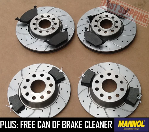 BMW E46 320d 320 325 328 FRONT & REAR DRILLED & GROOVED BRAKE DISCS & PADS
