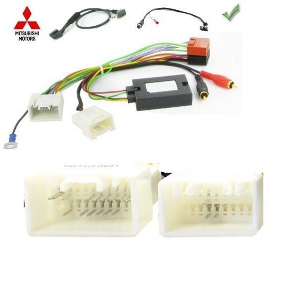 Interface cde au volant Mitsubishi L200 faisceau de câblage autoradio ISO