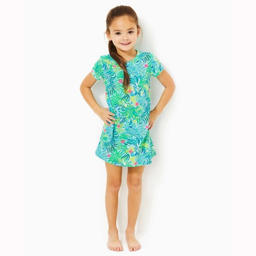 Lilly Pulitzer Girls Mini Cody Cotton Dress T-Shirt Printed S 4-5 Yrs NWT 278564