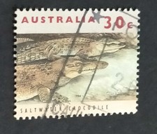 Used Australia Stamp 1994 Threatened Animals Saltwater Crocodile reptiles