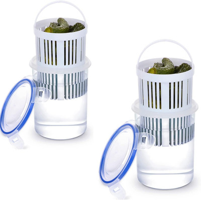 Bestalice 2 Pack Pickle Jar with Strainer Insert, Transparent Pickle Storage Con