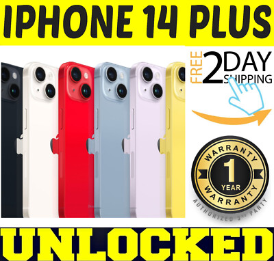 APPLE IPHONE 14 PLUS 128GB 256GB (FACTORY UNLOCKED)  1 YEAR WARANTY     SEALED 