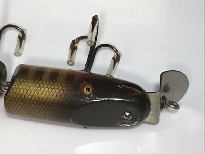 Vintage C.C.B. Co. #2600 Jointed Pikie Fishing Lure Has Glass Eyes