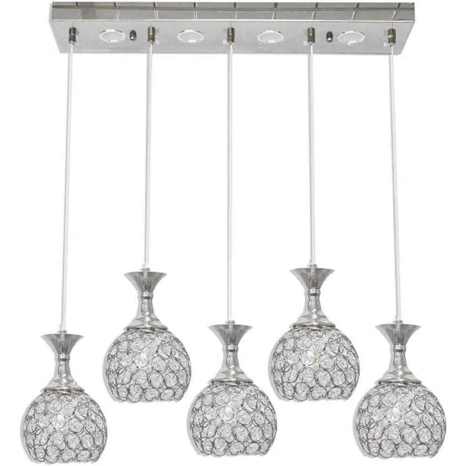 Lampadario da soffitto a sospensione plafoniera cristalli in acrilico G9 - Immagine 2 di 3