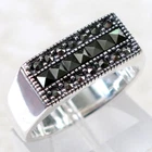 OUTSTANDING MARCASITE VINTAGE STYLE 925 STERLING SILVER RING SIZE 5-10