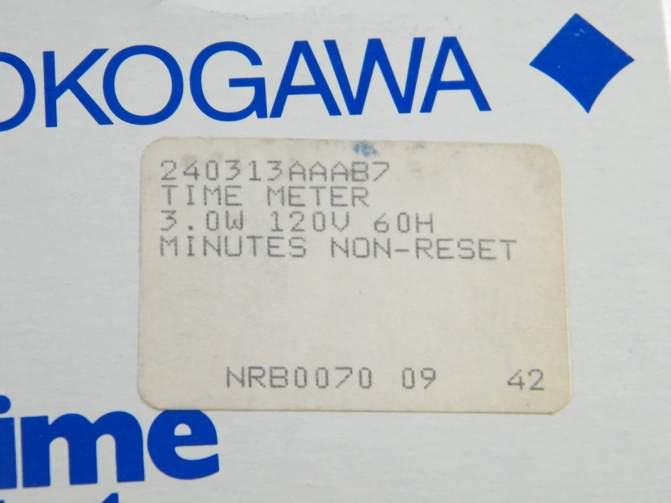 NEW ~ YOKOGAWA ~ NON-RESET TIME METER ~ PART 240313AAAB7 120V ~ 3W ~ 60HZ - Image 2 of 4