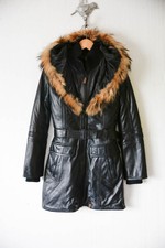 Bnwt Rudsak Linda 2012 Canada 3/4 Length Real Leather Coat Size Xs 6/8 Fur Hood