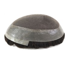 Toupee Mens Australia Human Hair Replecement System Lace Skin Hairpiece Black 1C