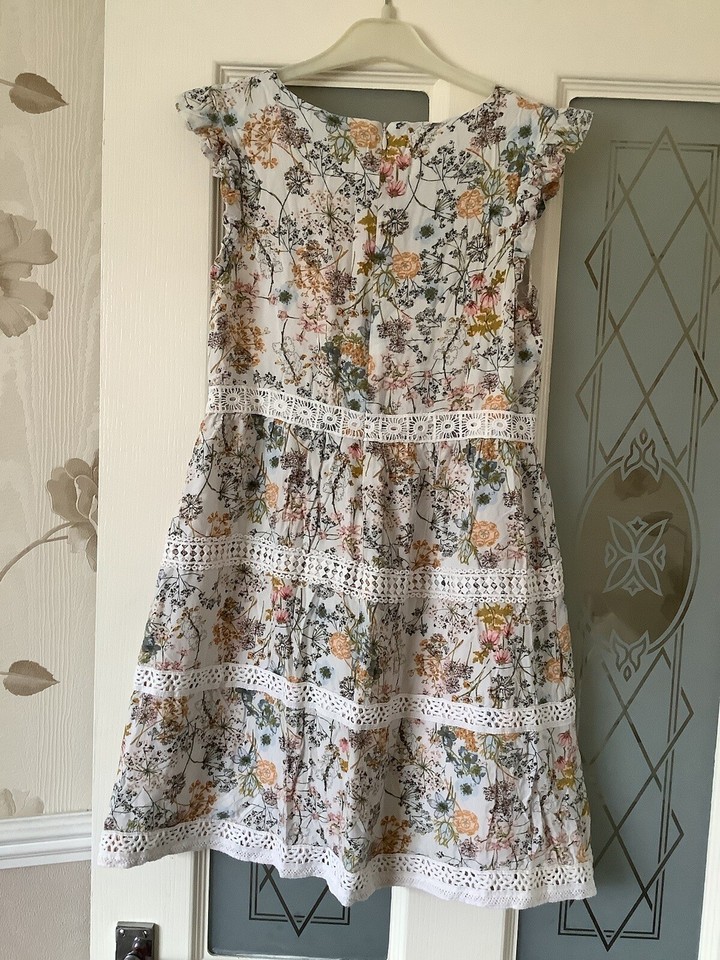 Girls Next Multicoloured Meadow Floral/Cotton Lace Dress for age 10