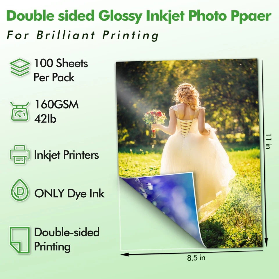 300PK Koala Double Sided Photo Paper 8.5x11 Glossy 42 lb Inkjet Printer Brochure - Image 3 of 4