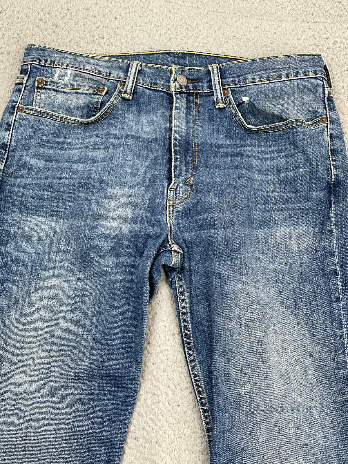 Levis 514 Jeans Mens Size 34x28 Blue Dark Wash Denim Straight Leg Slim