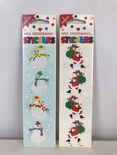Mrs Grossman's SNOWMAN  Santa CHRISTMAS Stickers Vintage 1999 3 Sheets Sealed