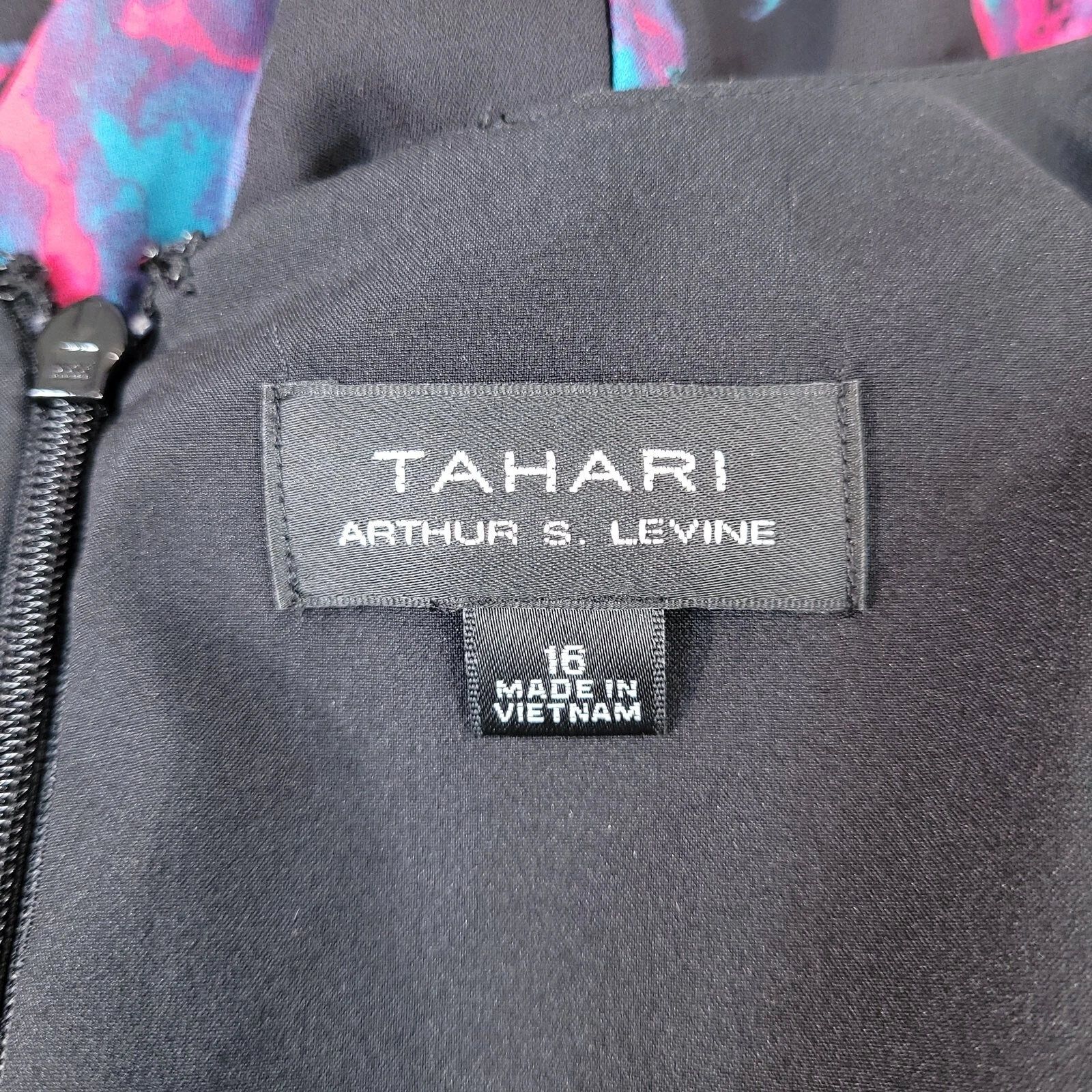VETEMENTS Abito donna Tahari floreale tubino foderato midi manica lunga multicolore taglia 16