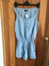 florence and fred chambray light blue cotton playsuit small bnwt