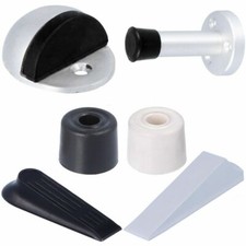 RUBBER DOOR STOP Black/White/Silver Long Wedge Buffer Stopper Jammer Jam Stopper