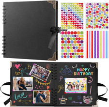 Scrapbook Photo Album Book 60 Pages 8 X 8 Inch Thick Kraft DIY Scrap Book Presen