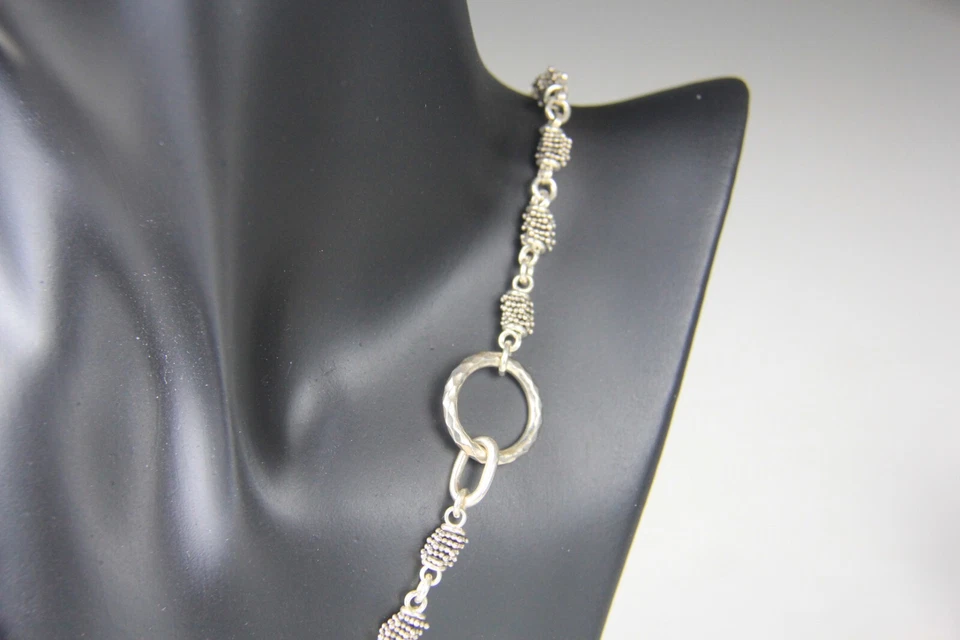 Michael Dawkins 925 Sterling Silver 18.5" Necklace w/ Stones Encrusted Pendant — 第 3/4 张图片