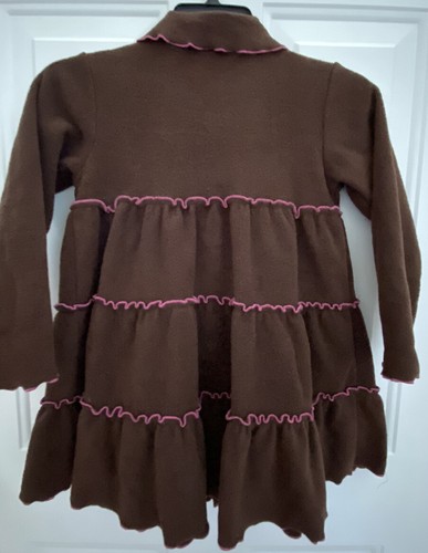 Mulberribush Girls Brown Pink Soft Fleece Coat Jacket Size 6 - Picture 2 of 2