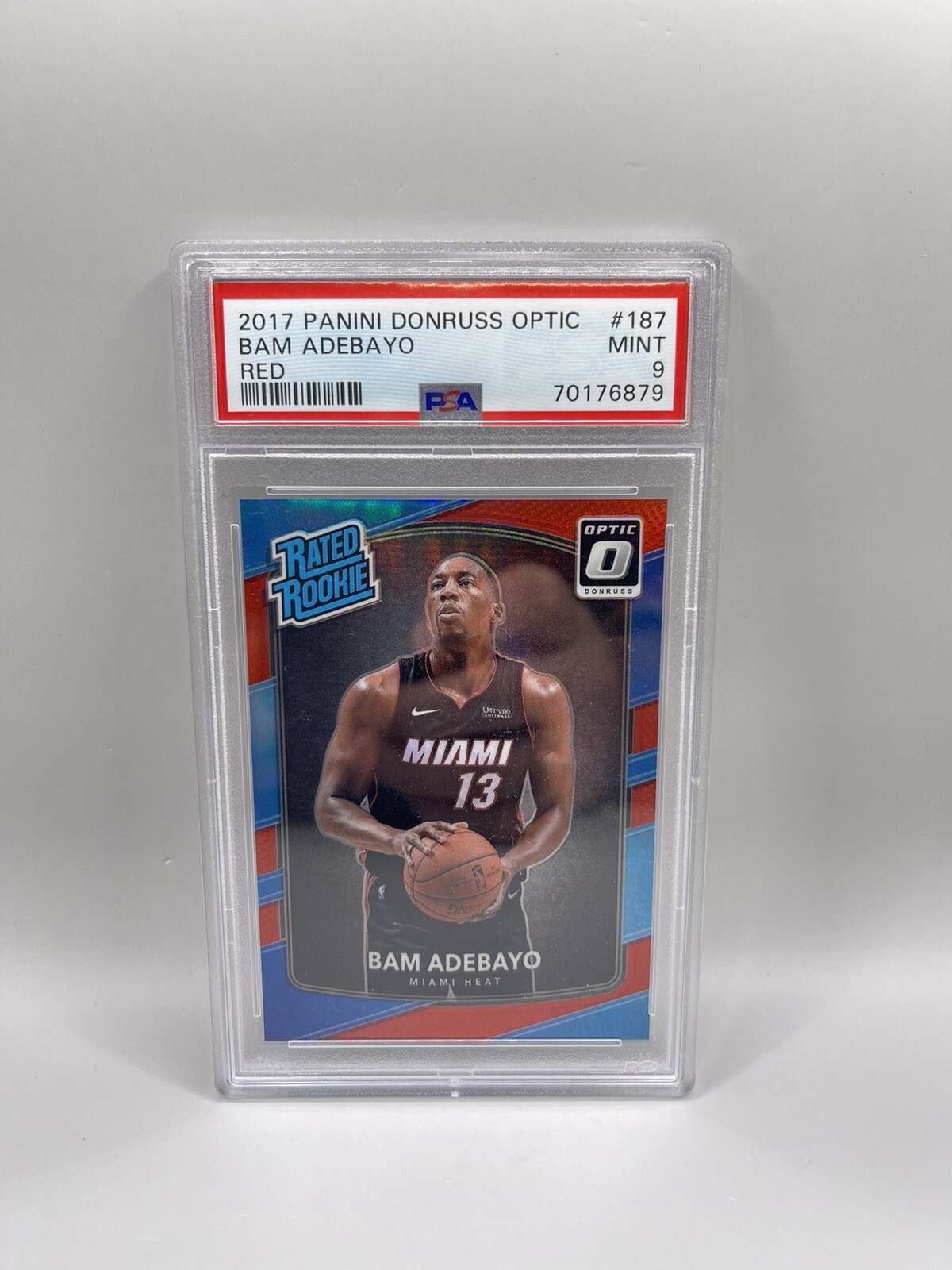 Bam Adebayo 2017-18 Panini Donruss Optic Rookie #187 Red #/99 PSA 9 Mint