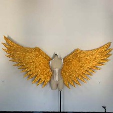 Luxury Golden Angel Wings From Goose Feathers Handmade Cosplay Photography