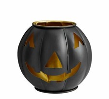 Pottery Barn Black Jack O Lantern Pumpkin HALLOWEEN 5" high MINI