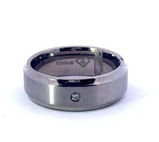 Men's Titanium 8mm Diamond Accent .02ctw Band Ring