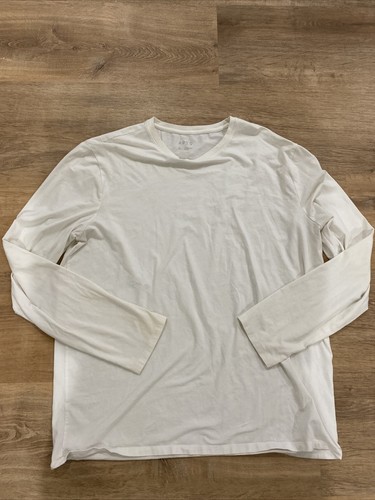 Mens Apt 9 XL Plain Long Sleeve White T 