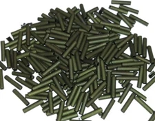 Vintage Opaque Matte Olive Green 1cm 11gr TOHO Japan Bugle Glass Beads BB85-120