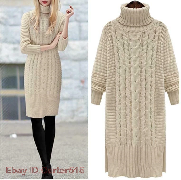 Thick turtleneck cheap sweater dress