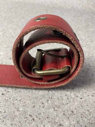 Vintage Kew Belt Leather Red 36 Waist Made In Italy Superb Quality - 第 1/14 張圖片