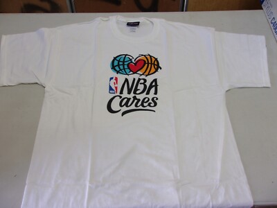 ''NBA CARES''  T-Shirt Mens XL White Shirt Sleeve Cotton Tee T-Shirt