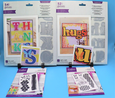 NEW Crafter's Companion Gemini Butterfly Alphabet Uppercase + lowercase die lot