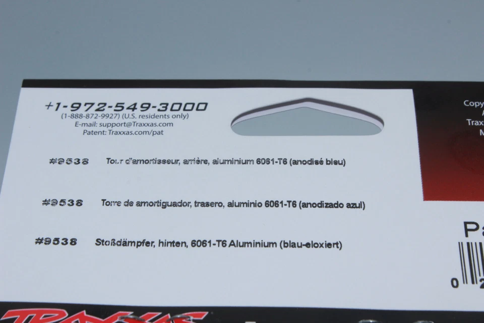 Traxxas TRX 9538 Dämpferbrücke hinten Alu blau  SLEDGE   NEU  in OVP  - Bild 3 von 4