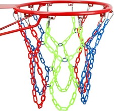 Basketball Net All Weather Anti Whip,Heavy Duty 17.3'Plastic, blue/red/green